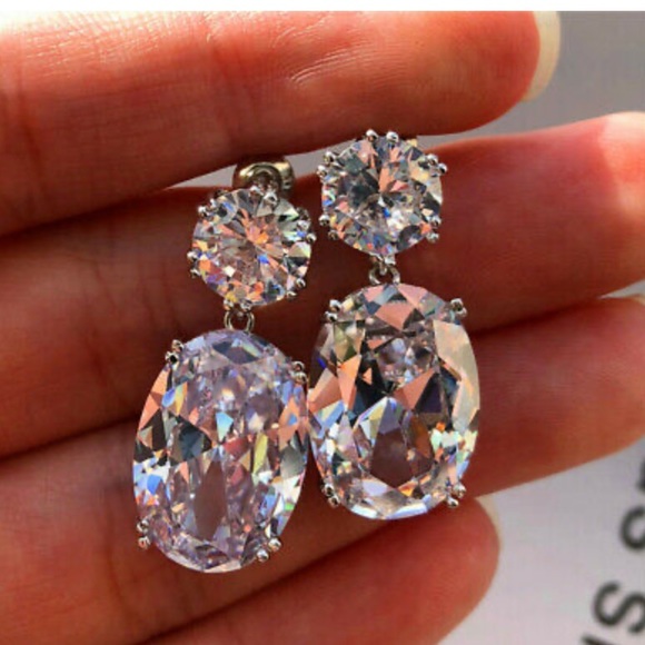 NEW 925 Silver Simulated Diamond 💎 Earrings - Picture 4 of 5